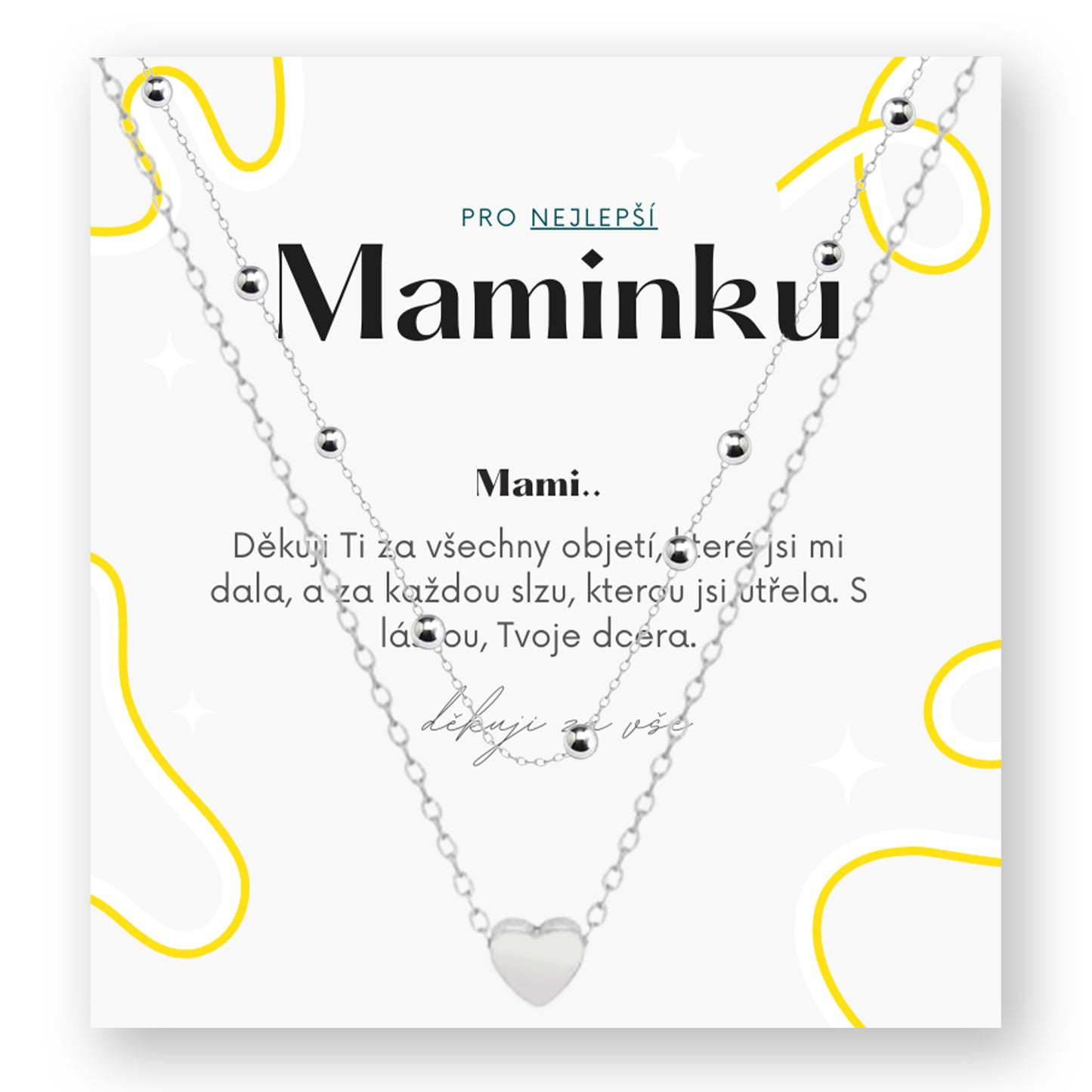 Sada pro maminku - Srdíčkový set s perličkami