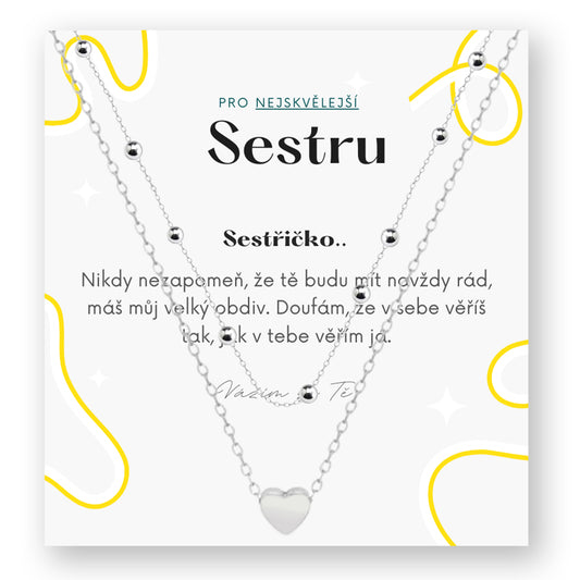 Sada pro sestru - Srdíčkový set s perličkami